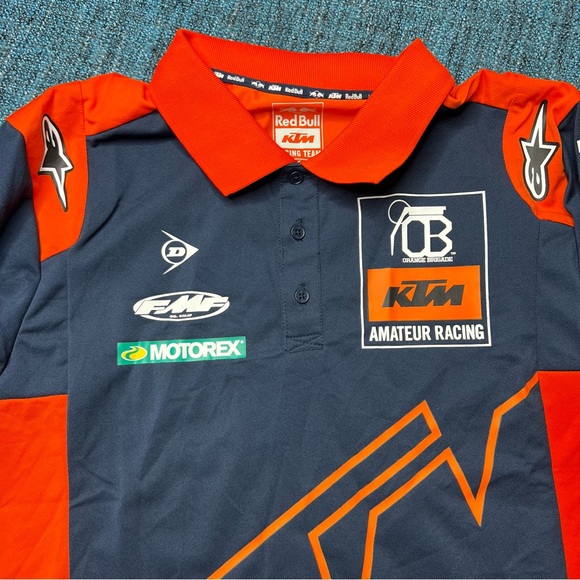 KTM Red Bull Amateur Racing Polo Racing Team in Blue Orange - Picture 3 of 6